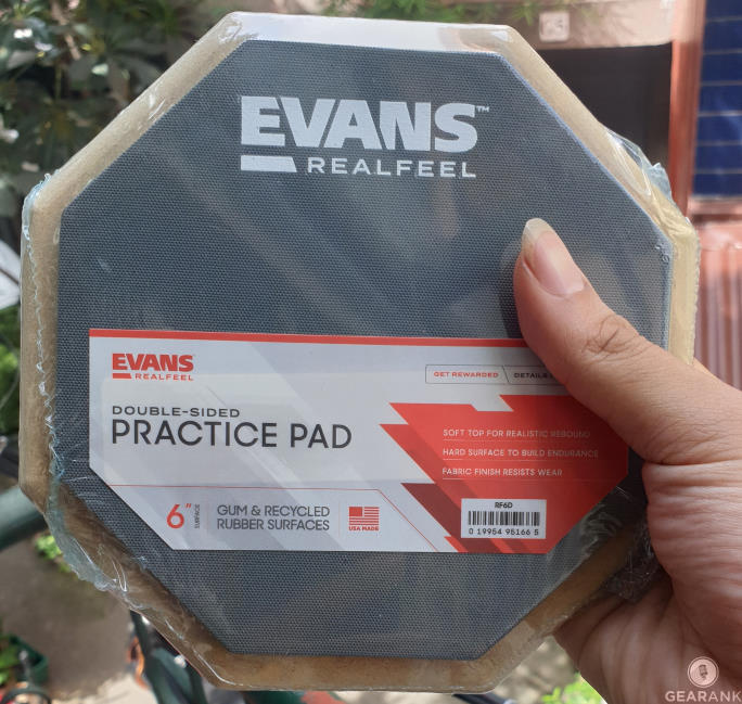 Pair of Practice Drum Pads and Drumsticks Evans Real Feel